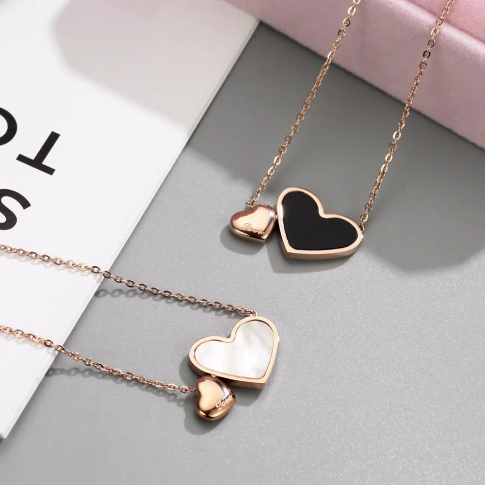 Модные ожерелья Neoglory из нержавеющей стали в форме сердца Дизайнерские Длинные