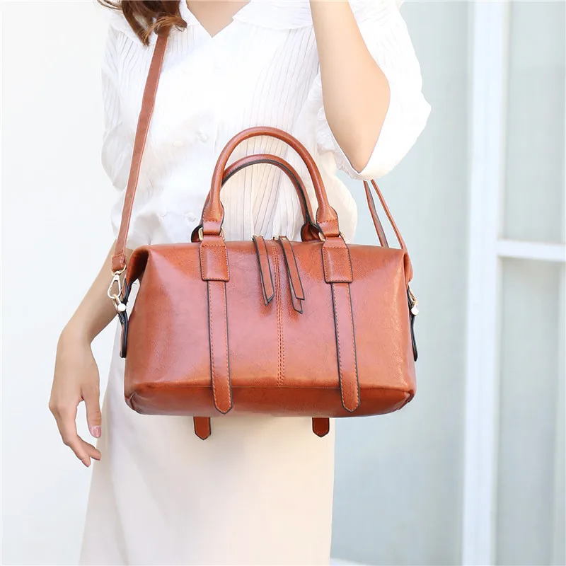 Toposhine Retro Boston Pillow Bag Lady Handbag New Fashion Casual Joker Shoulder Messenger Bag