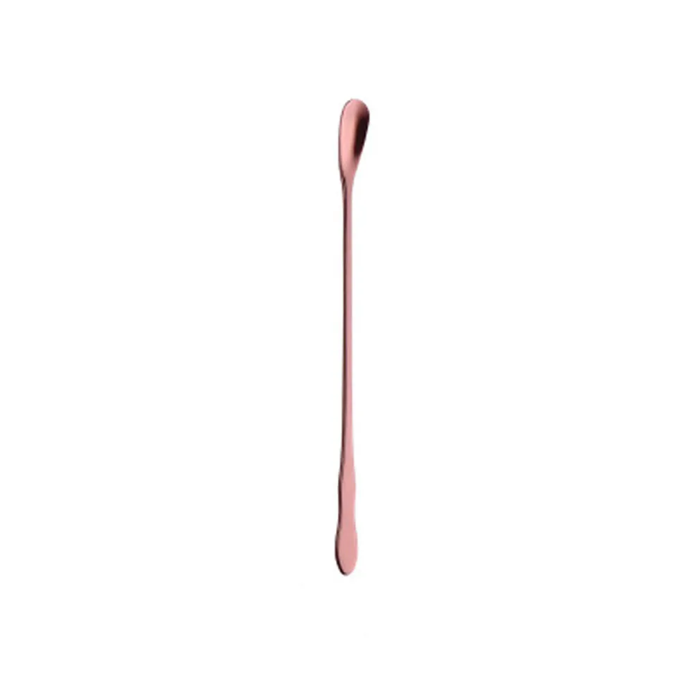 Rose Gold Цветная нержавеющая сталь длинная ручка ложка для мороженого стек кофейная кружка мешалка кубик льда совок десерт приспособления кухонные аксессуары - Цвет: Rose Gold
