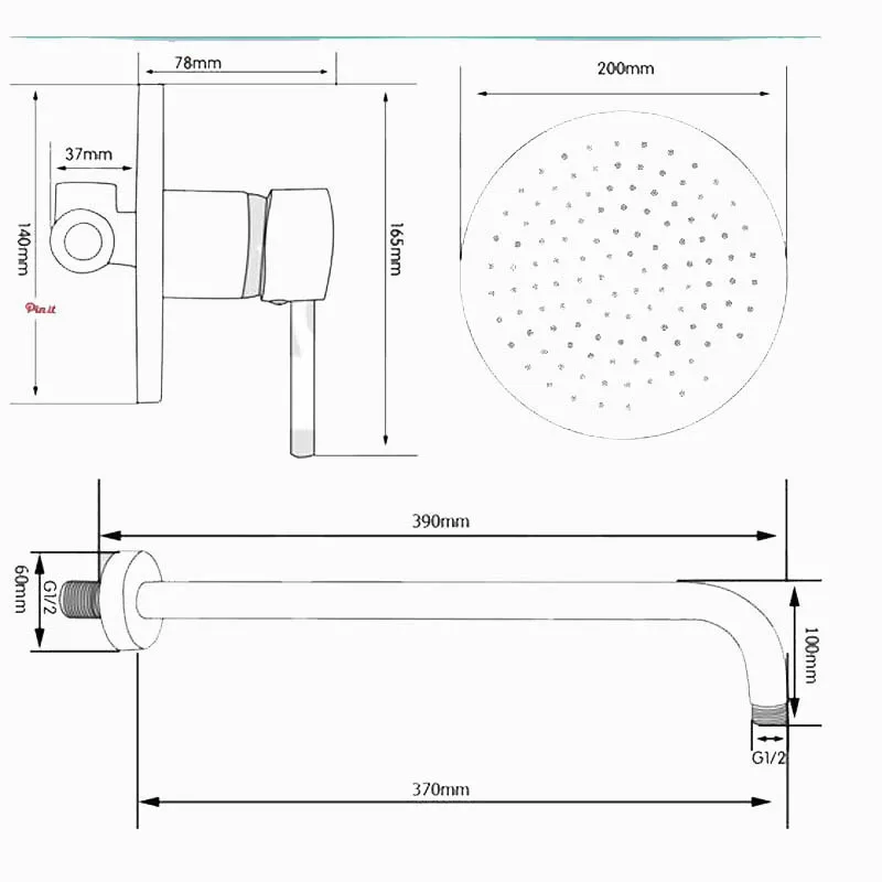 Ванная комната с одной ручкой душевой отделкой корпус клапана полный комплект