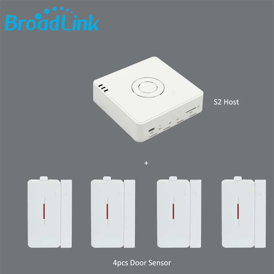 1 шт. новые Broadlink S2 RF433MHz сигнализации и беспроводных зон + 4 двери Сенсор