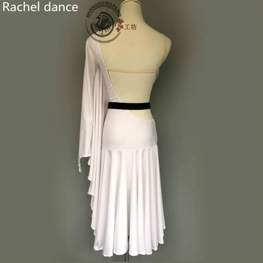 Женское платье для латиноамериканских танцев откровенное с бахромой и ремнем на