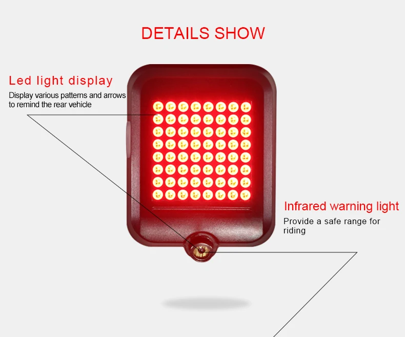 Bicycle Light Automatic Direction Indicator Taillight USB Charging Mountain Bike Safety Warning Light bisiklet aksesuar