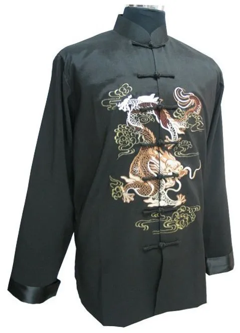 

Burgundy New Spring Chinese Men's Silk Satin Embroidery Jacket Coat with Dragon Size S M L XL XXL XXXL Free Shipping