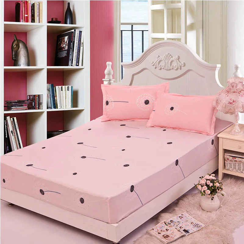 Простыня без наволочки с принтом одуванчиков, постельное белье queen King size, наматрасники, простыни на резинке - Цвет: 10