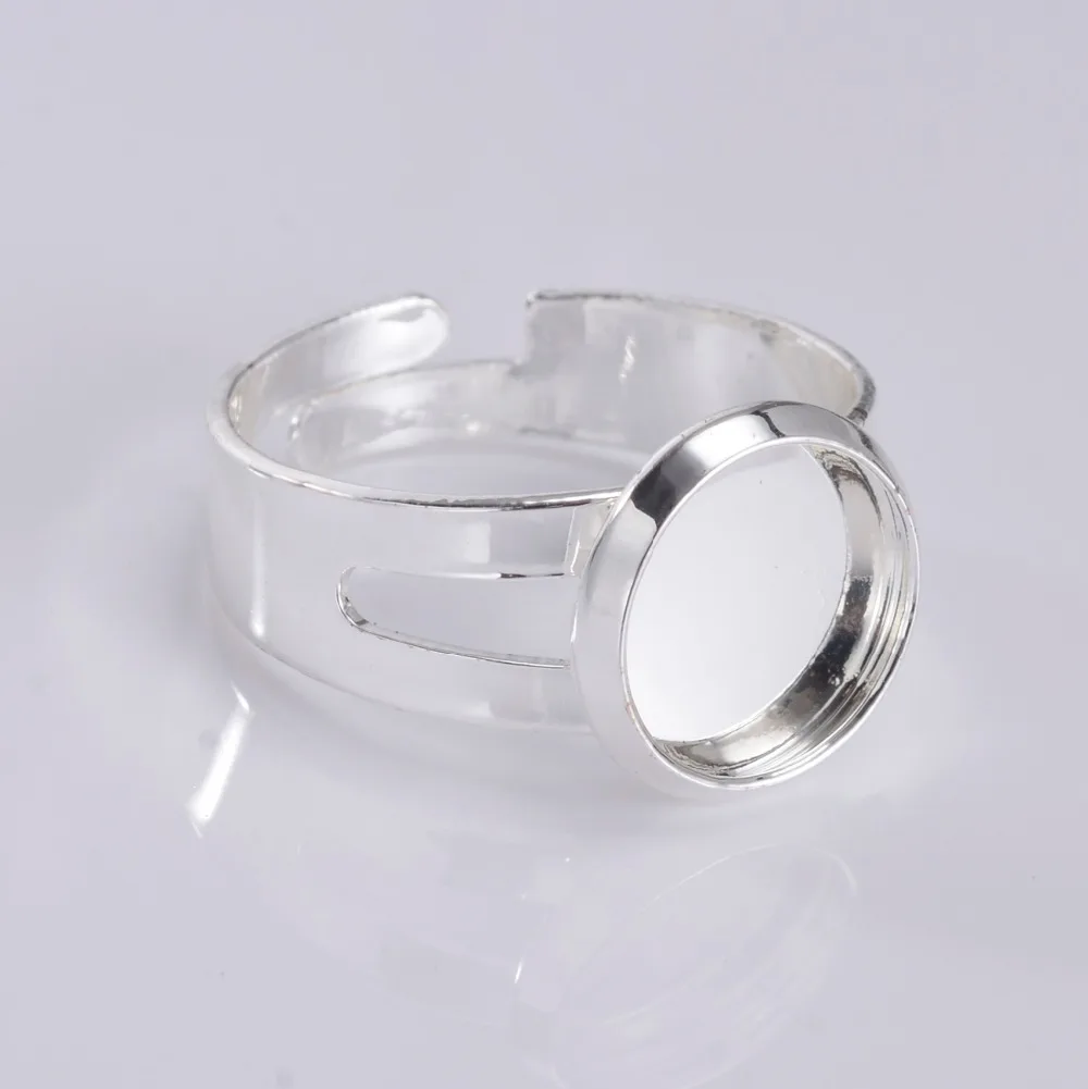 Регулируемая 10 мм круглая рамка Камея стекло кабошон кольцо основа заготовки для