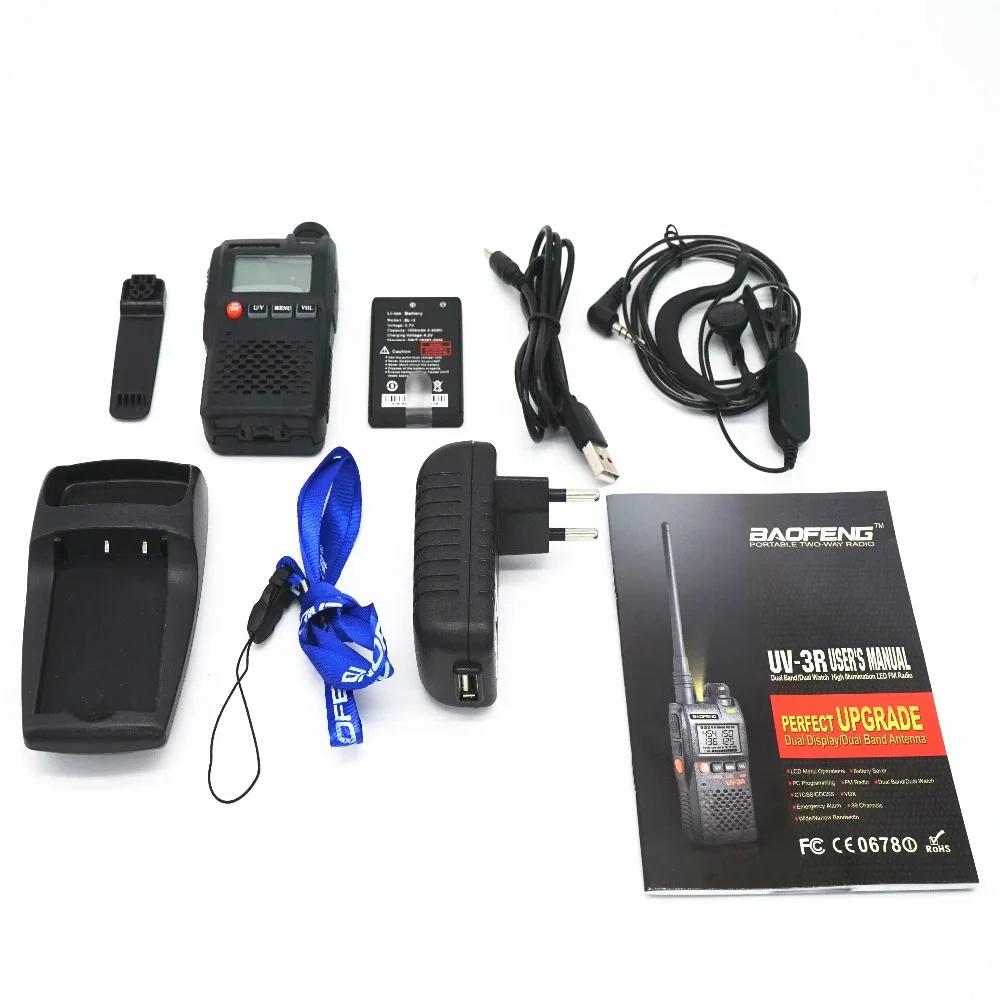 Baofeng Walkie Talkie UV-3R 136-174/ 400-470 МГц портативный CB Radio UV 3R Plus мини двухдиапазонный