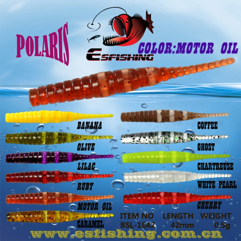 ESFISHING червь приманки ледяная Мягкая приманка для рыбалки Polaris 42 мм тонущие приманки, рыбалка Дешевые Рыболовные снасти Спиннербейт ледяная Рыбалка