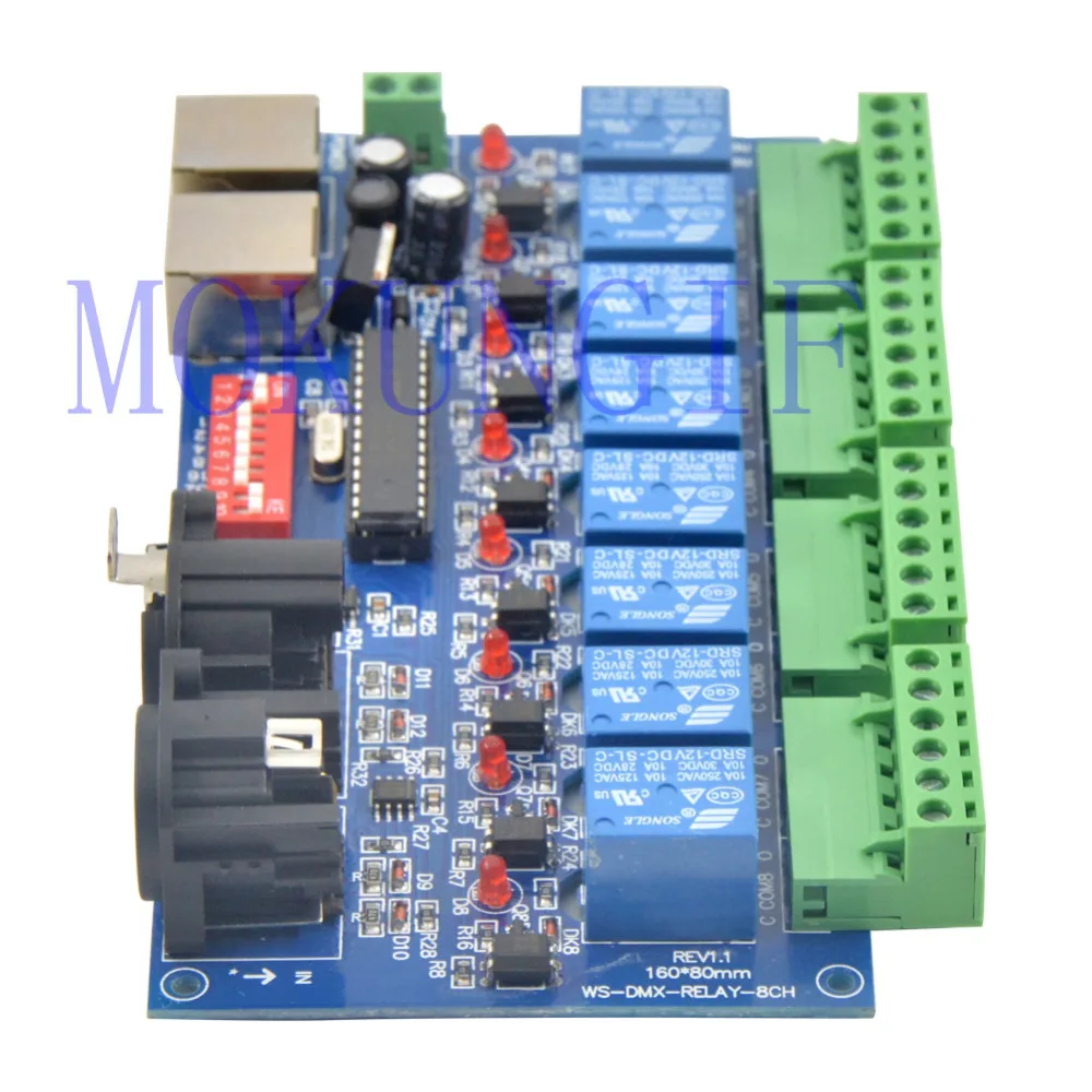 Быстрая доставка 6 шт. 8CH DMX 512 светодиодный контроллер XLR + RJ45 dmx512 декодер диммер