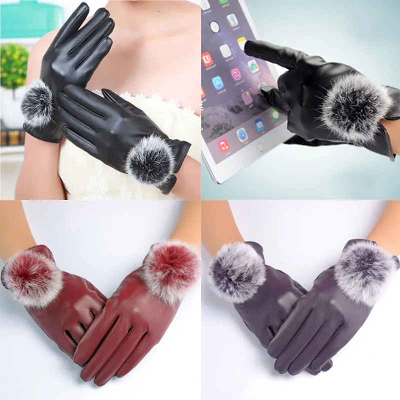 1 пара зимние женские перчатки из искусственной кожи|female gloves|women glovesgloves women |