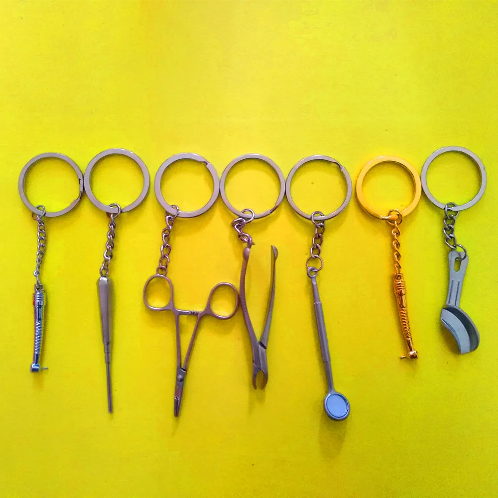 

35 Pcs Dental Keychain Personalized Keyring Lab Keychains Tooth Keyring Tool keyfob Dentist Keychain Clinic Gift