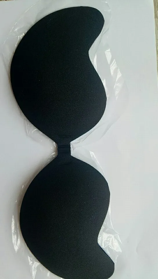 100 pcs Women Self Adhesive Strapless Bandage Blackless Solid Mango Shape Bra Stick Gel Silicone Push Up women's underwear