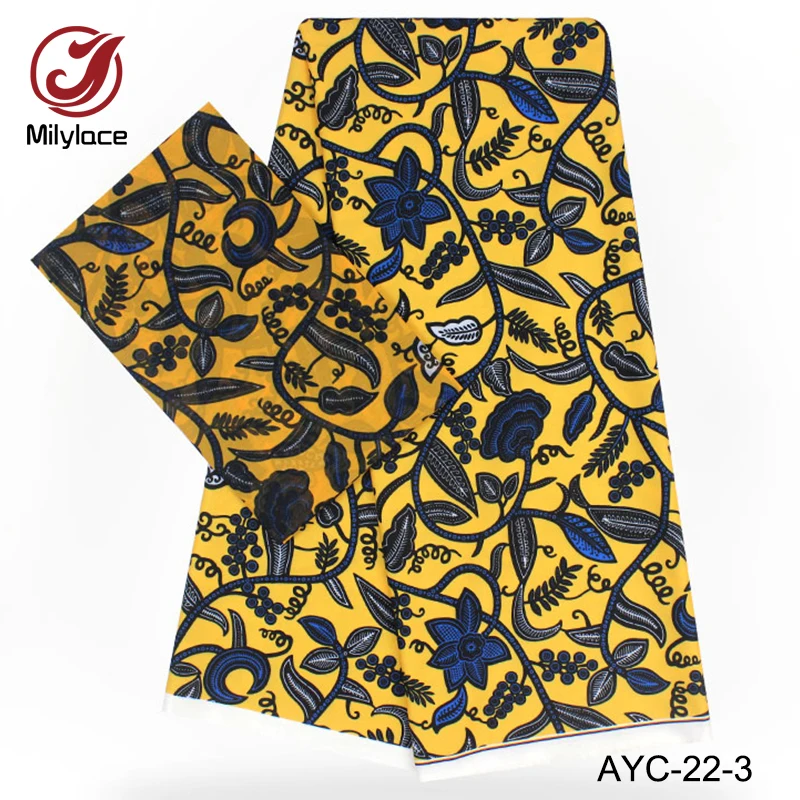 Milylace горячая Распродажа цифровая печать 2 ярда шифон + 4 атласная ткань модный