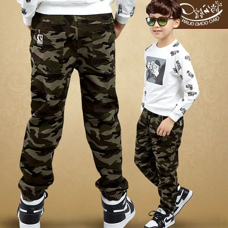 

Male child camouflage pants 2019 new summer big boys casual leggings full length trousers kids spring and autumn cotton jeans