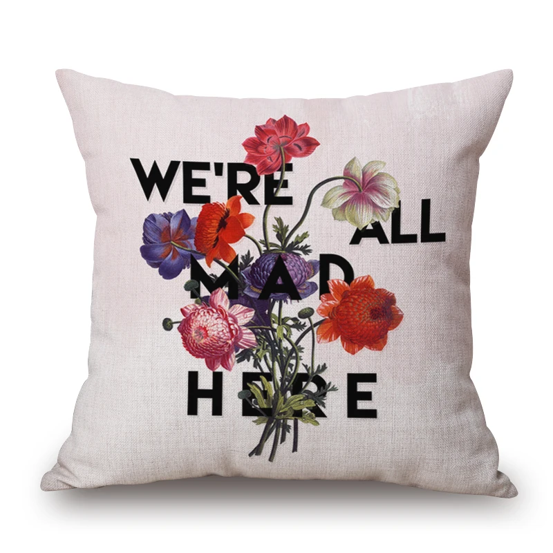 Цветок и английский чехол для подушки с буквами страна домашний декор цитаты