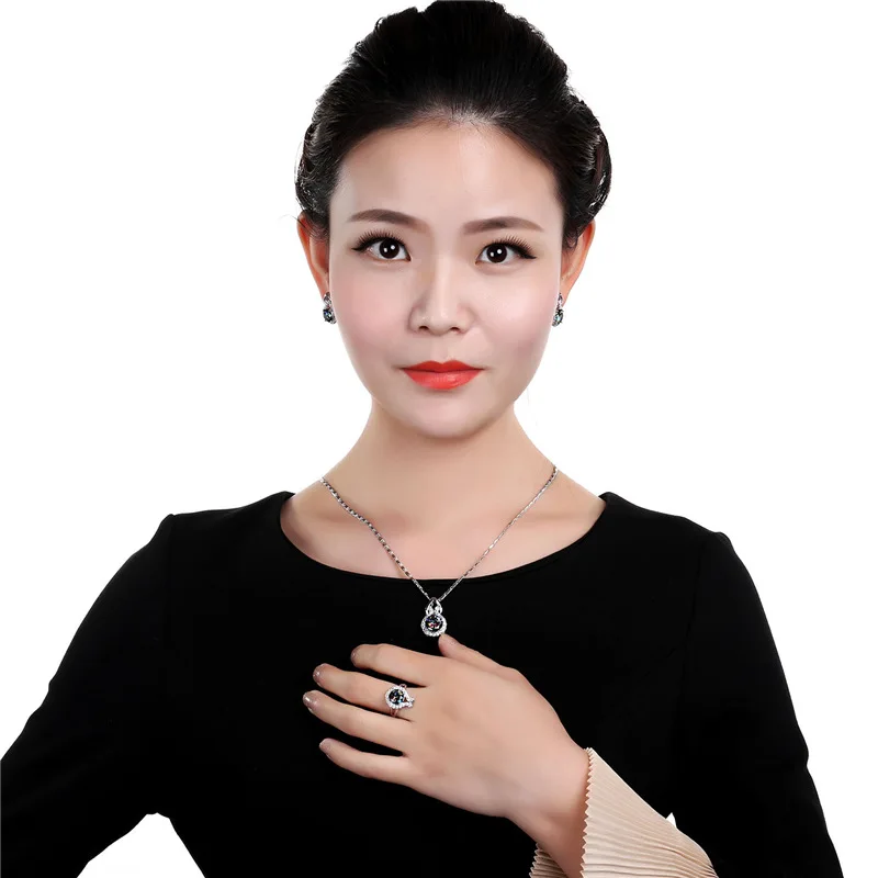 Новинка 2016 набор сережек и ожерелья желтого золотого/серебряного цветов