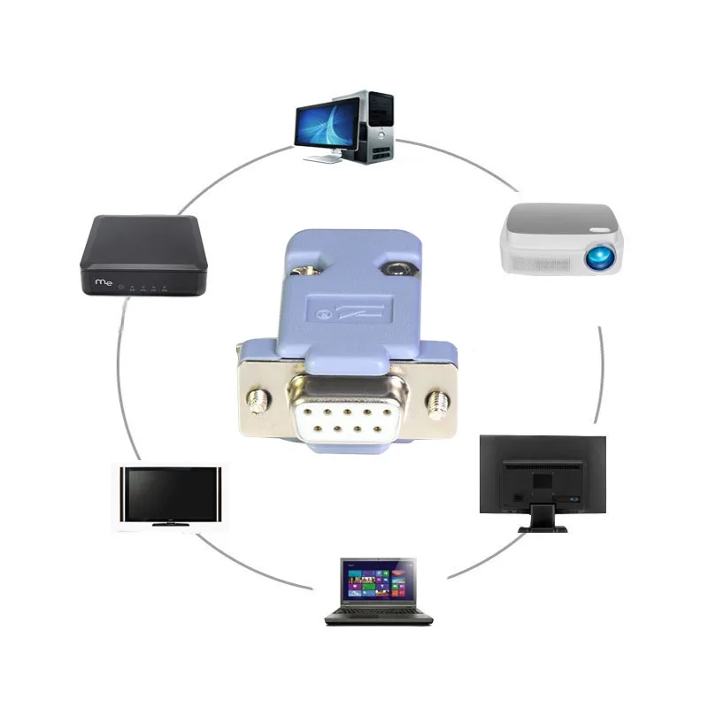 DB9 ABS зеленая пластиковая оболочка Женская головка Мужская фоторазъем сварочная