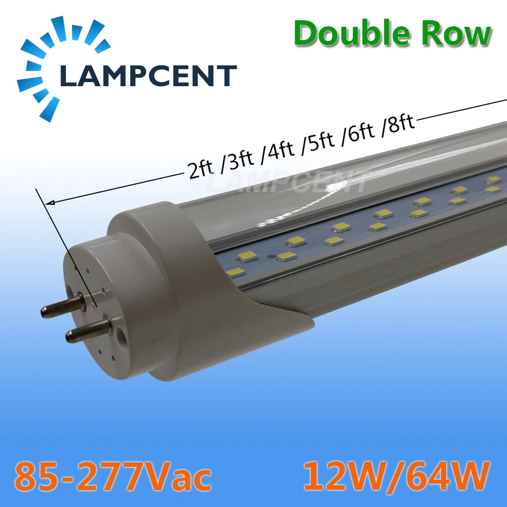 6-10PCS/Pack Double Row Lights T8 G13 LED Tube Bulb Super Bright Bar Lamp 2FT 3FT 4FT 5FT 6FT