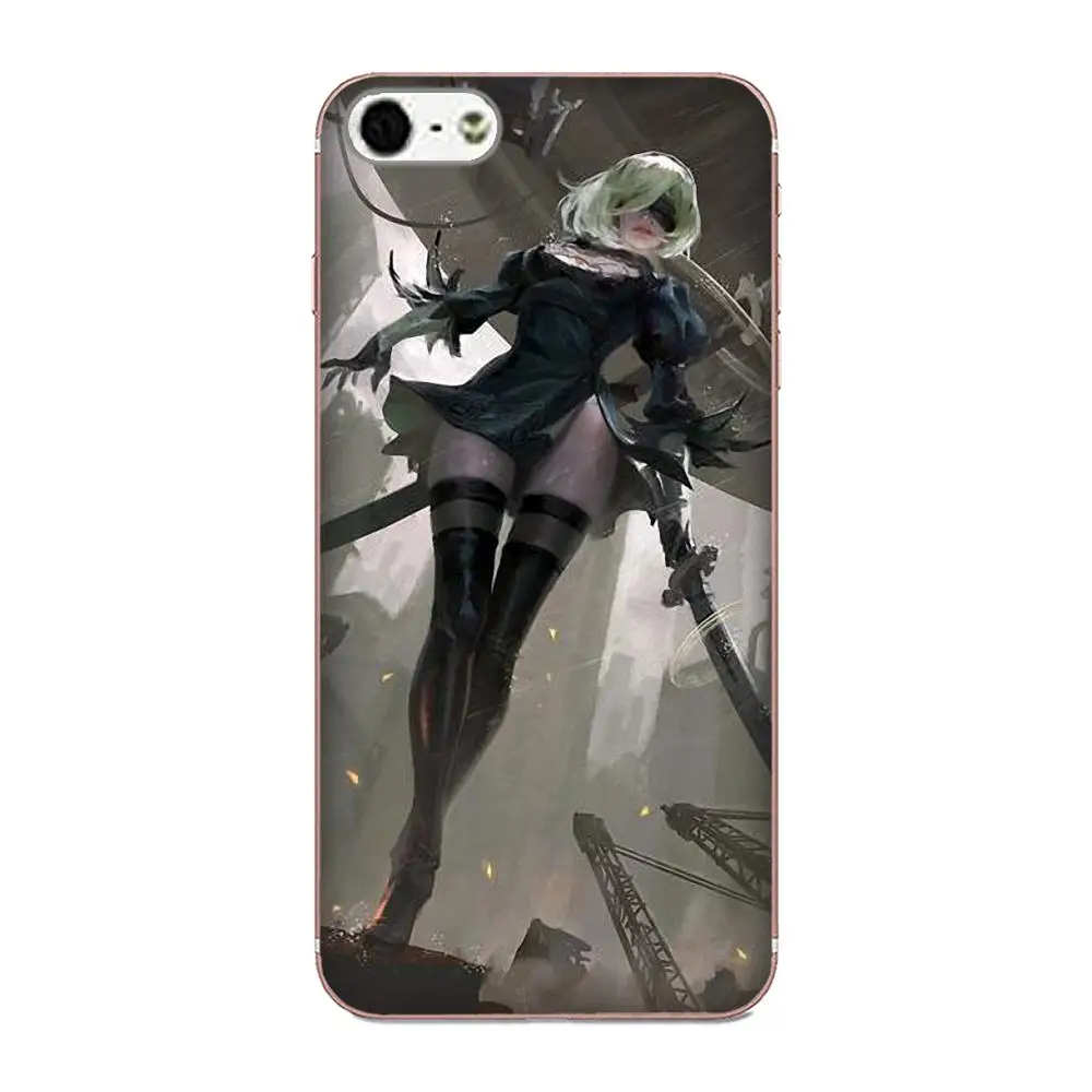 Мягкий ТПУ узор для Apple iPhone 4 4S 5 5C 5S SE 6 6S 7 8 Plus X XS Max XR Yorha NO.2 тип B 2b Nier
