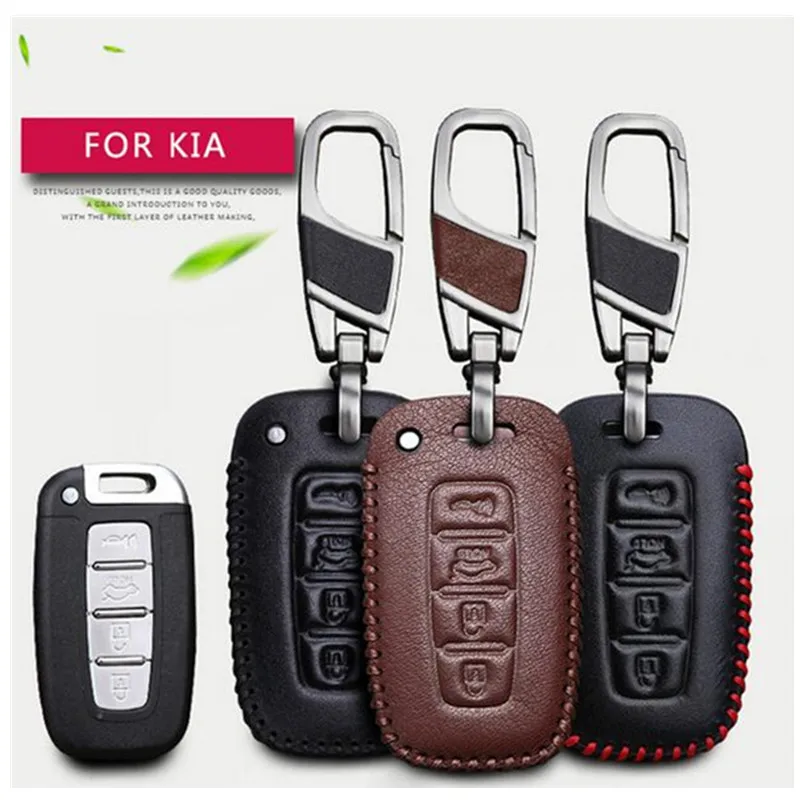 Умный чехол из натуральной кожи с 4 кнопками для Kia Rio K2 Ceed Sportage Soul Sorento Cerato Spectra
