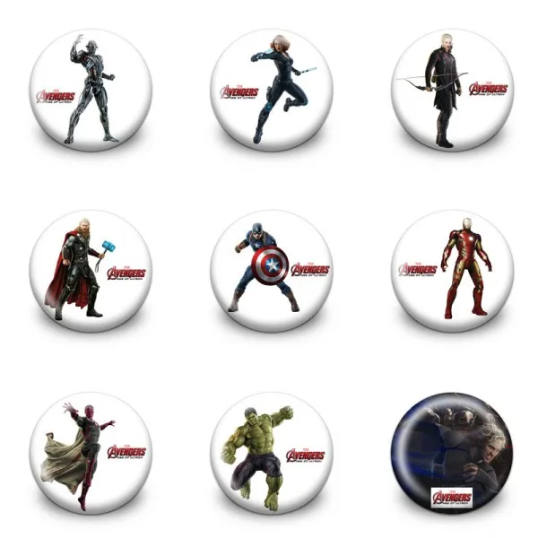 1108 3sets(27PCS) 27-90 шт Марвел Мстители пластиковые мультфильм круглые броши значки булавки Кнопка значок Pinbacks значок детская одежда рюкзак шляпа Декор - Окраска металла: 1108 3sets(27PCS)