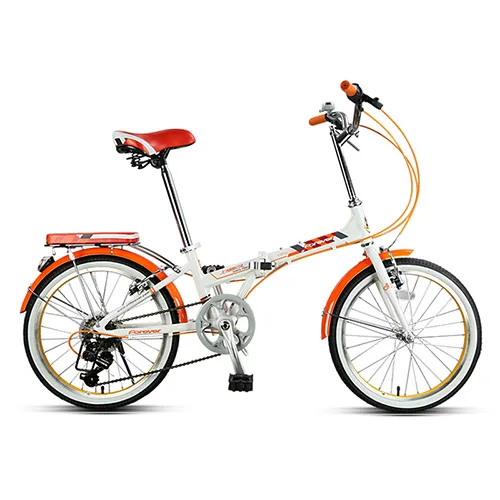 FOREVER складной велосипед 20*1,75 Fat Tire, двойной V тормоз, рама из Сплава Al, городские велосипеды для мужчин и женщин, 7 скоростей, 20 дюймов, студенческие циклы - Цвет: orange