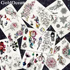 Женские художественные татуировки на руку и шею, наклейки, сексуальные мехенди, Ловец, снов, Цветочные татуировки, временные девушки, флэш-бабочки, водонепроницаемые татуировки