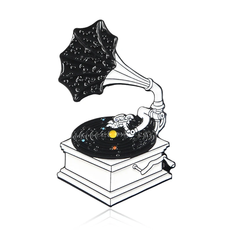 Креативный дизайн брошь звезда Галактика фонограф CD музыкальный плеер
