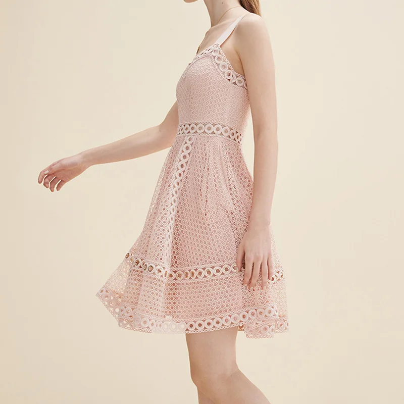 2018 летние короткие платья Для женщин без рукавов линию Кружева Мини Вечерние