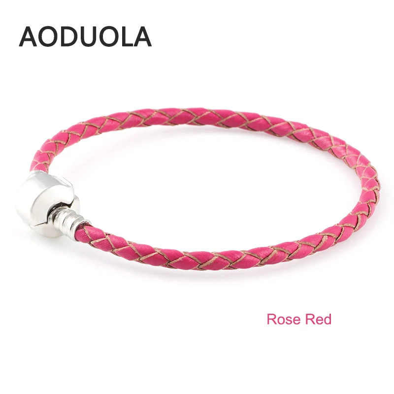 Весенние цвета натуральная кожа сделай сам браслет цепочка посеребренные зажимы