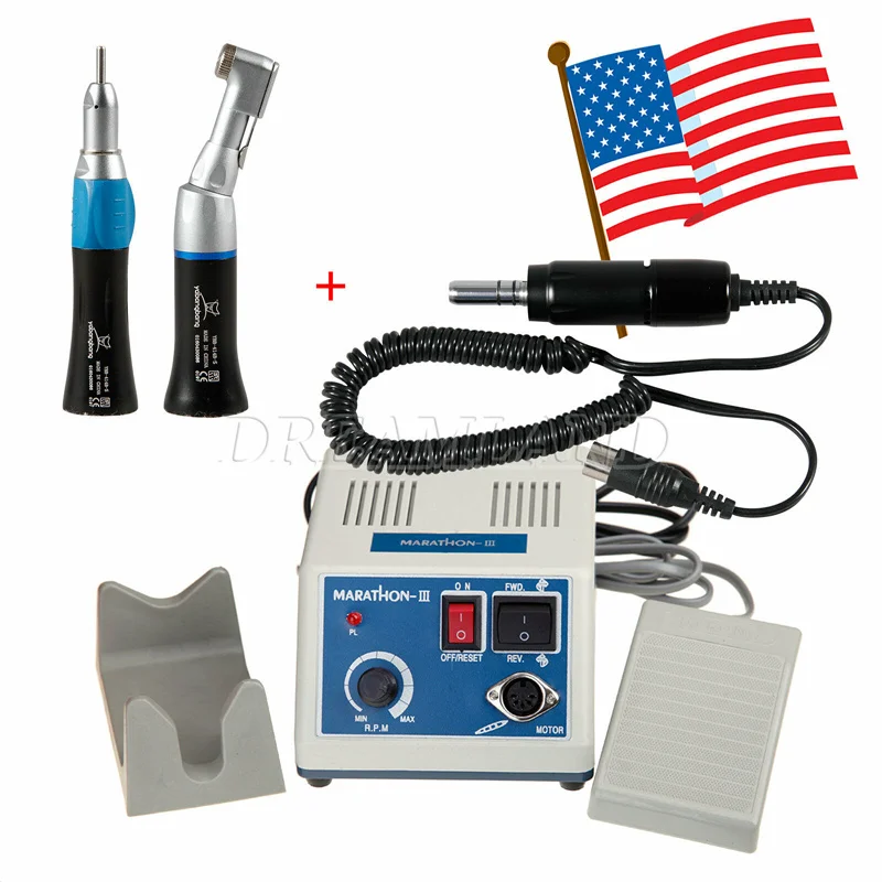Стоматологический микромотор Marathon полировщик 35K RPM + угловой наконечник прямой