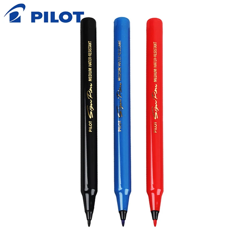 

Ручка Pilot Sign Pen 3 шт./лот чернила на водной основе среднего размера черные/красные/синие SWN-SPN