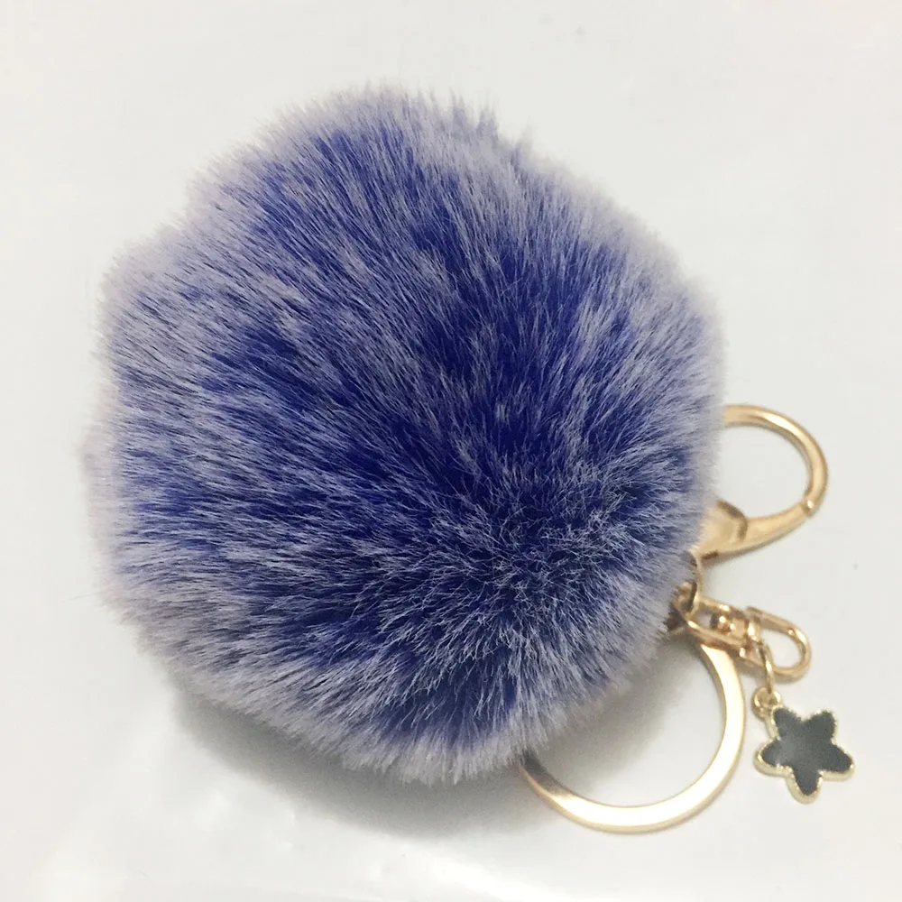 8 см помпон Искусственный Кролик Золотая пряжка черный кулон Пентакль пушистый