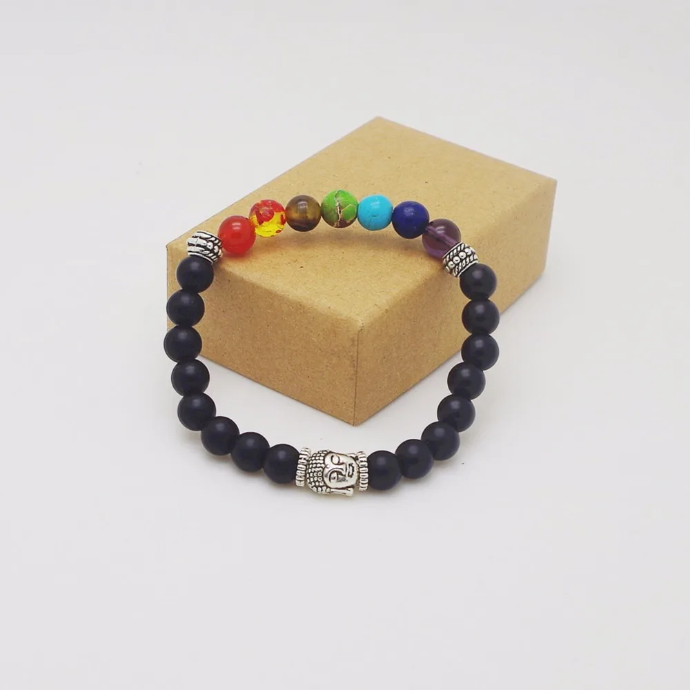 7 Чакра исцеляющий браслет вулканическая лава мала для медитации Мужчины Женщины