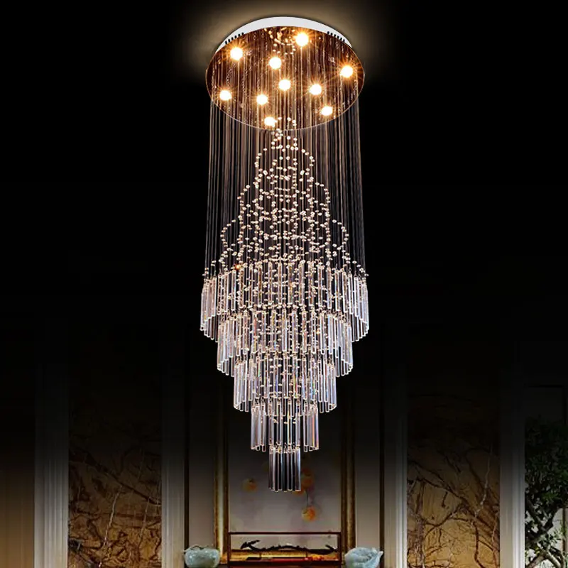 Современные хрустальные люстры Tubor Chandalier светильники для лестницы лампа