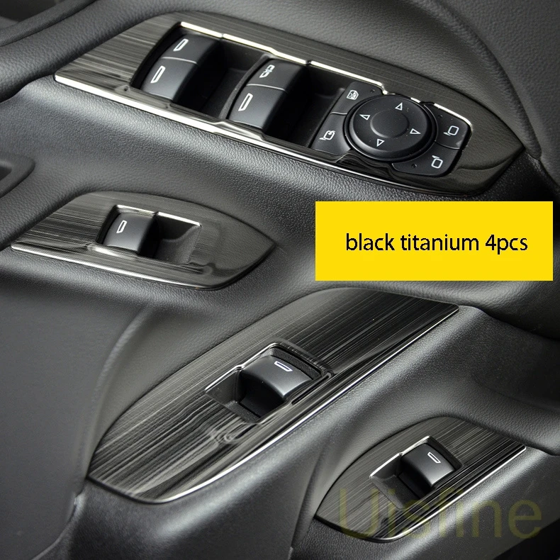 black 4pcs Стеклянная подъемная панель, наклейки, украшение интерьера, поручни, панель, украшение автомобиля, аксессуары для Chevrolet Equinox - Цвет: black 4pcs