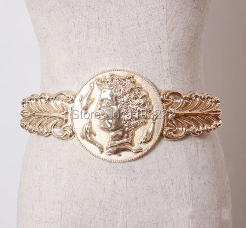 Женский винтажный ремень с золотыми монетами Модный повседневный металлической
