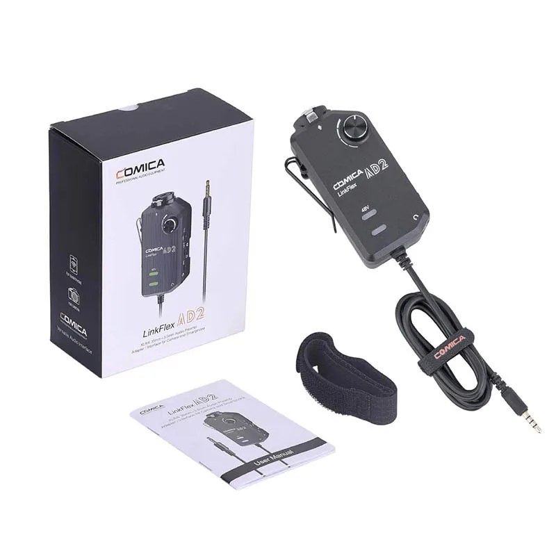 Comica AD2 XLR/6,35 мм микрофонный предусилитель с XLR/гитарный адаптер сопряжения для iPhone iPad Mac/PC, Android Phone DSLR камер