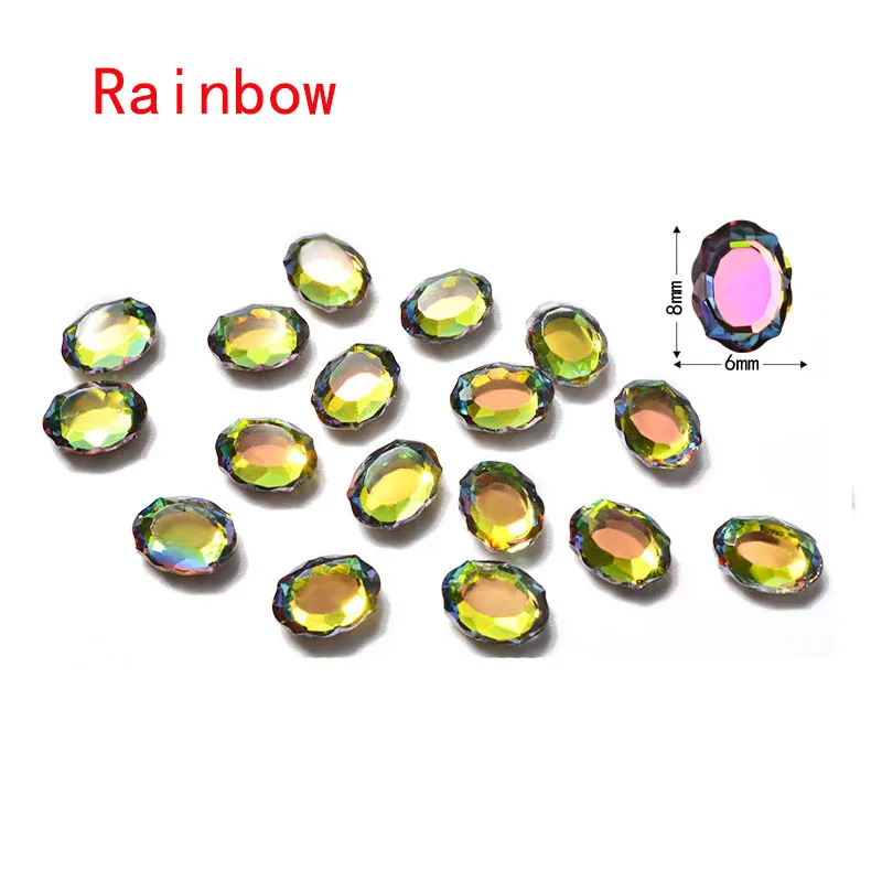 500pcs Shinny Nail Art Rhinestones Oval Mirror Crystal Diamond Glass Gem Stone Strass 3D Charm Jewelry Accessories BIG PACK | Дом и сад