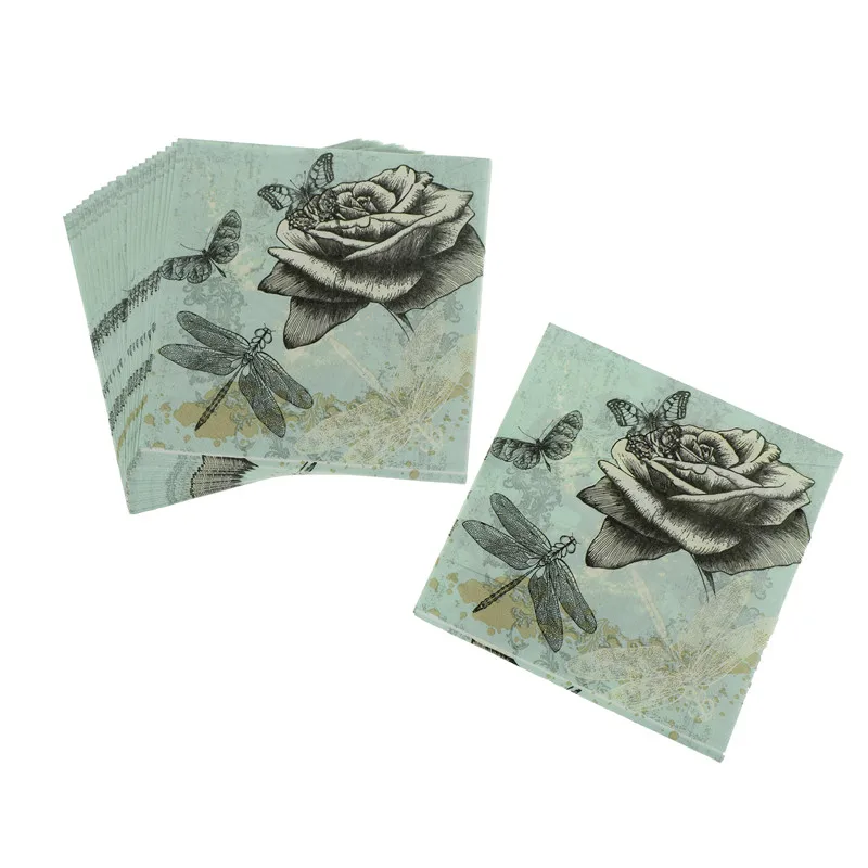 Декупажные бумажные салфетки с бабочками и цветами для мальчиков девочек