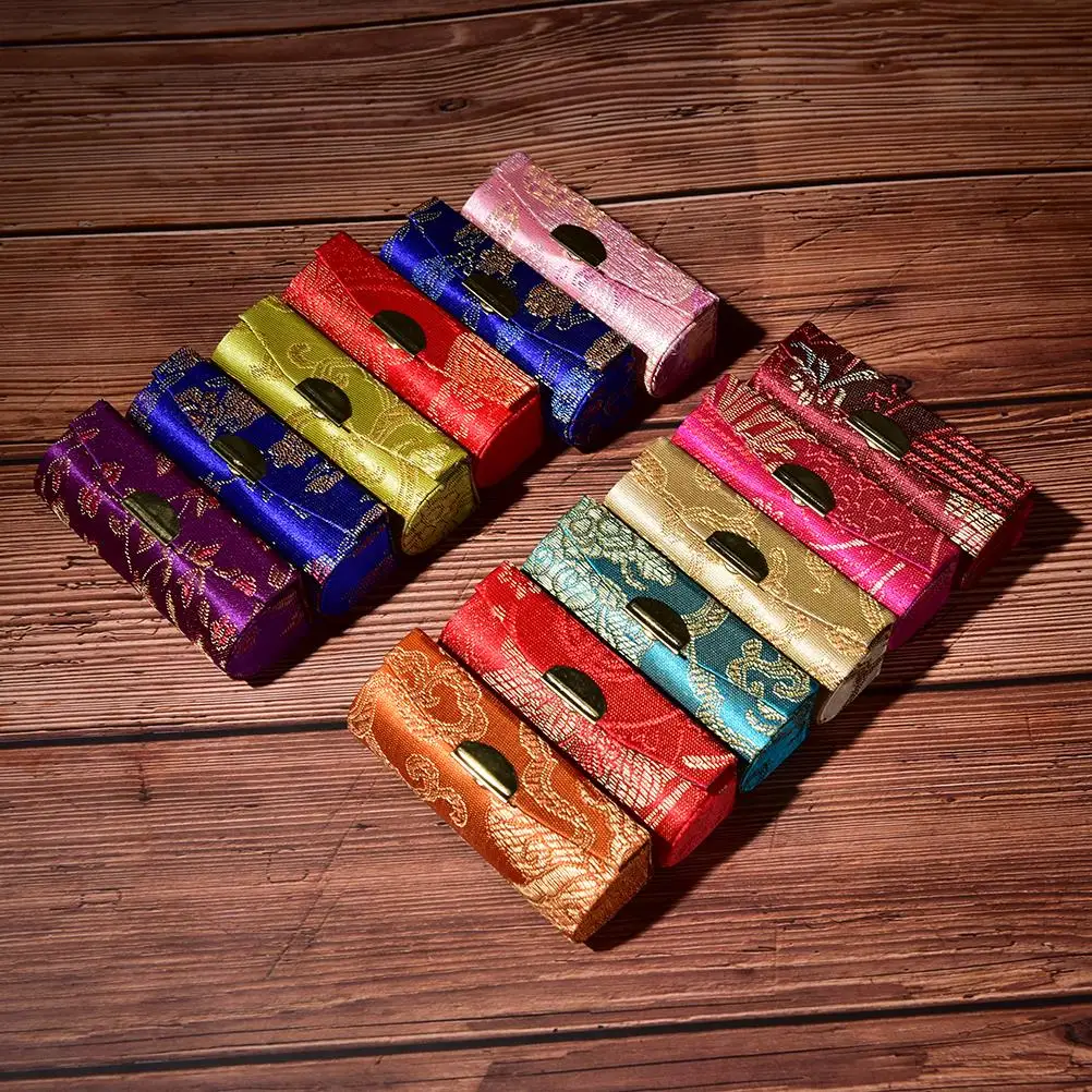 1 шт. Вышитый Чехол для помады бокс демонстрации Помады губ с зеркалом Ретро