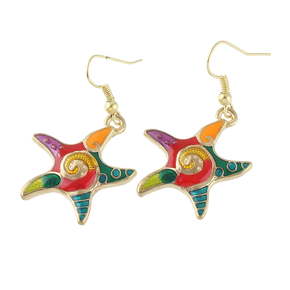 Бижутерия женский цвет серебристый Золотой-Цвет цепь с Цвет ful эмаль звезды кулон