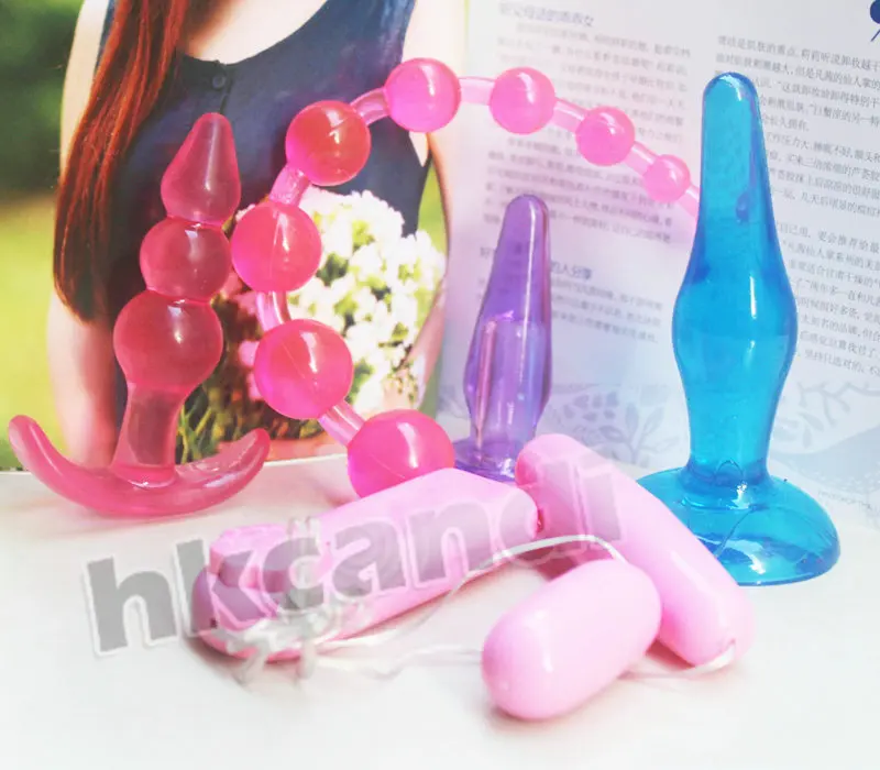 5pcs Butt Plug Massager Double Jump Egg Vibrator Sets sexy nightlife anchor backyard Stimulating Bullet Anal sex Toys for women | Красота и
