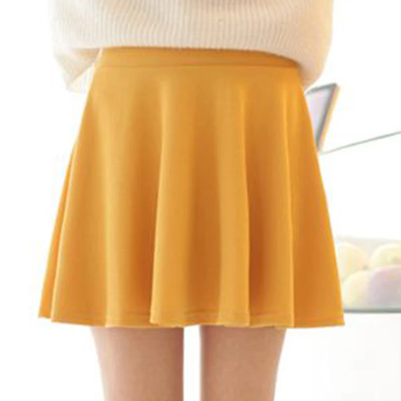 Расклешённая и в складку мини юбка с эластичной резинкой на талии популярные