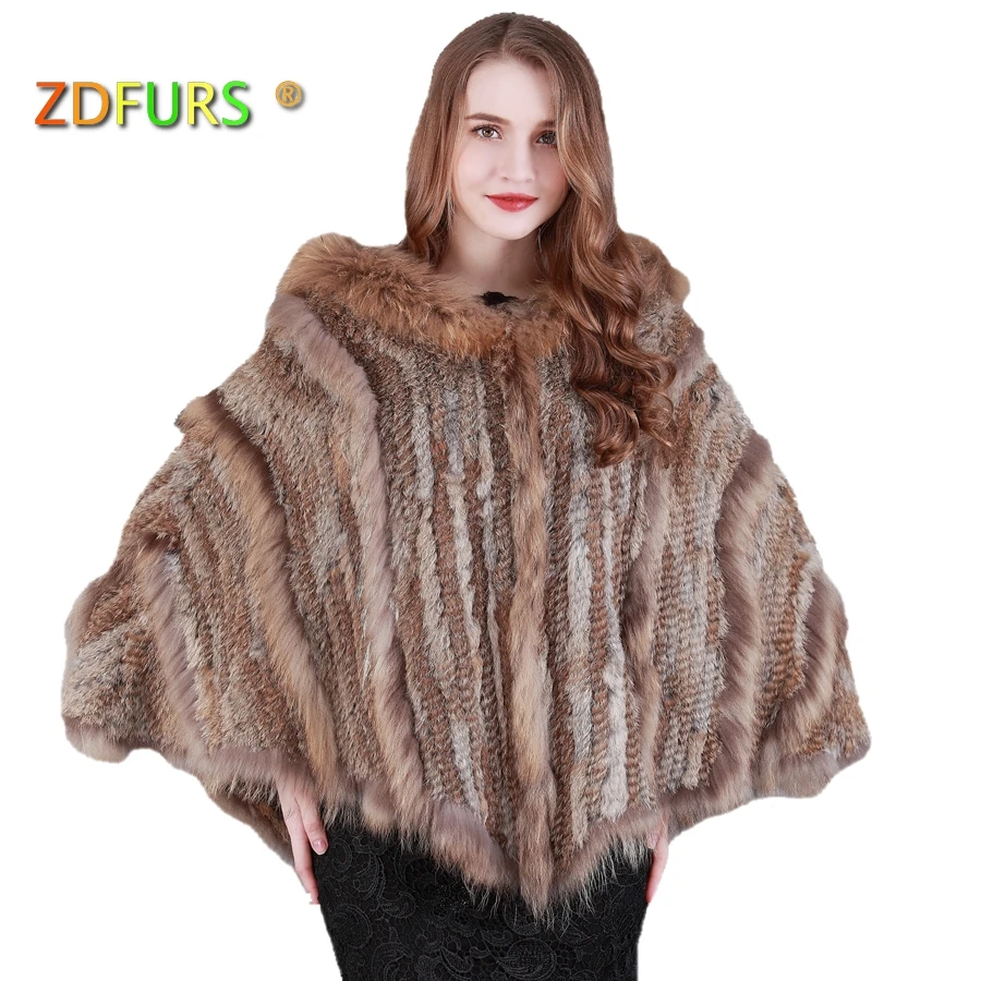ZDFURS * Новые Модные теплые женские зимние сапоги Большой кроличье пончо с