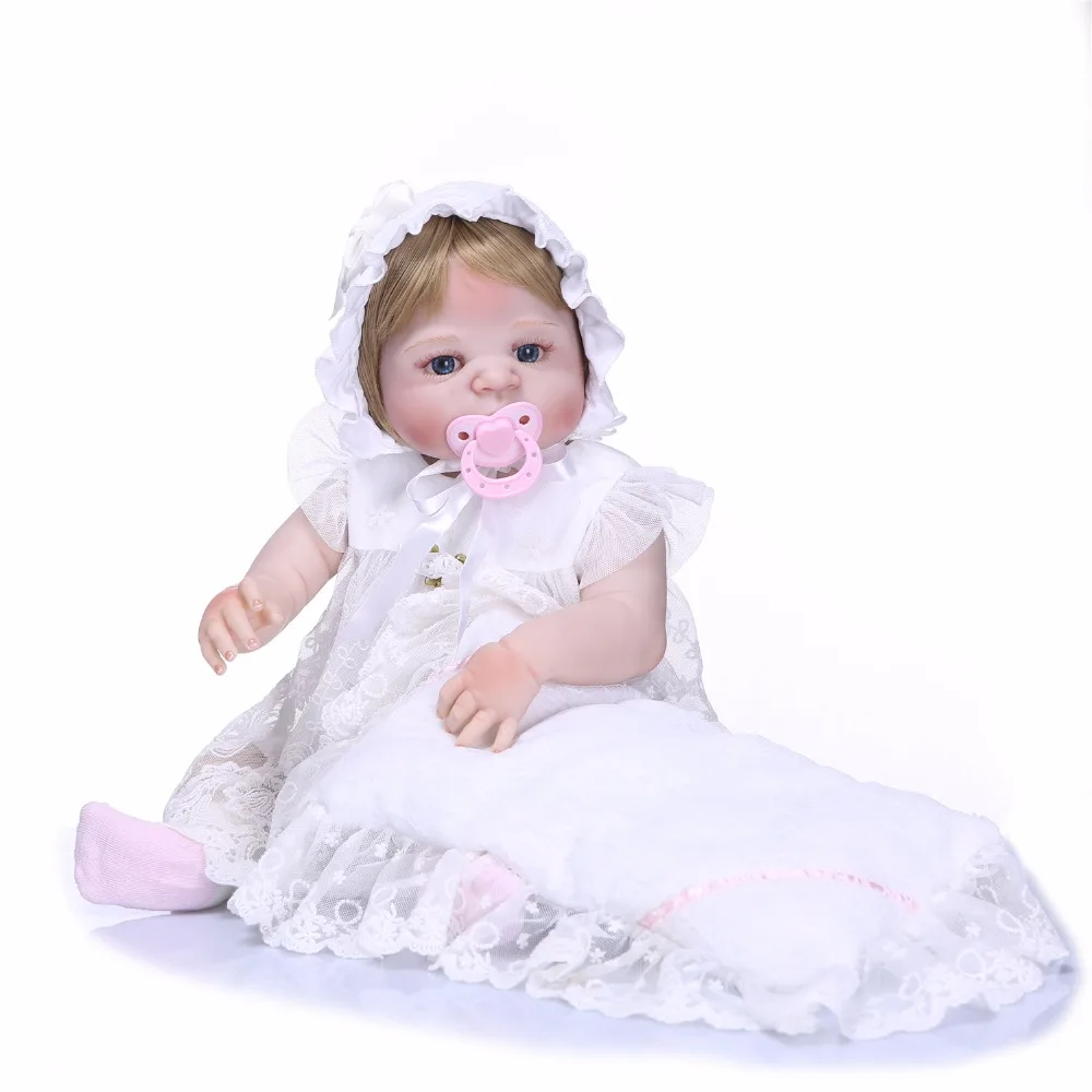 

22inch 55cm Full Silicone Reborn Baby Doll High Quality Toy Newborn Girl Babies Snow White Princess Doll Girls Birthday Gift