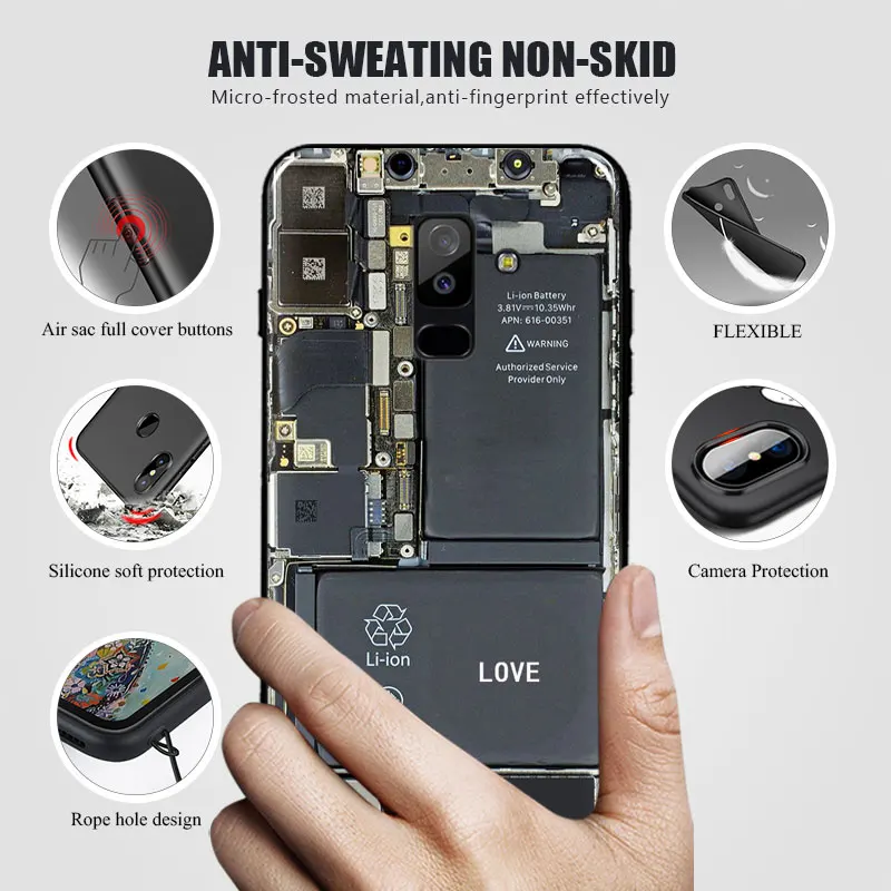 For Samsung Galaxy A6 Plus Case a7 Cover Retro Camera Cassette Tapes printing Coque Silicone Galalxy 2018 A8 |