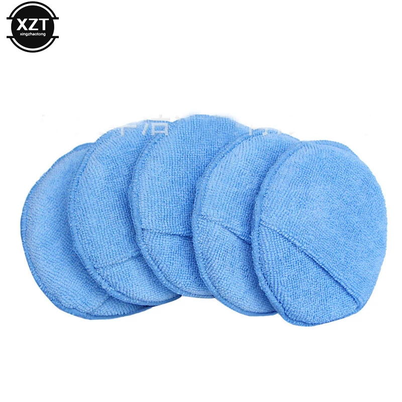 

10PCS Diameter Soft Microfiber Car Wax Applicator Pads Polishing Sponges with pocket for apply and remove wax