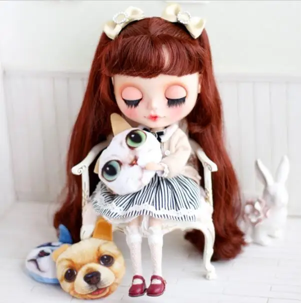 3 шт. подушка для животных мини кукла Барби Blyth салонная реквизит 6 см 3D кошка|for