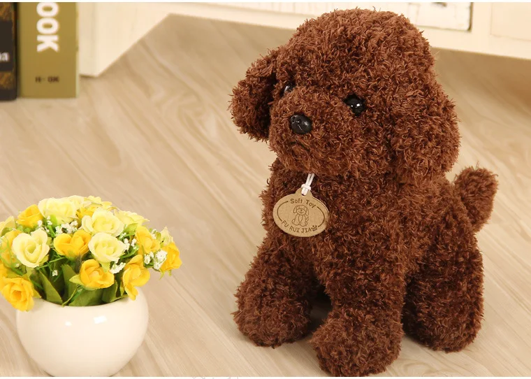 

cute plush teddy dog stuffed brown dog doll birthday gift about 25cm s1987